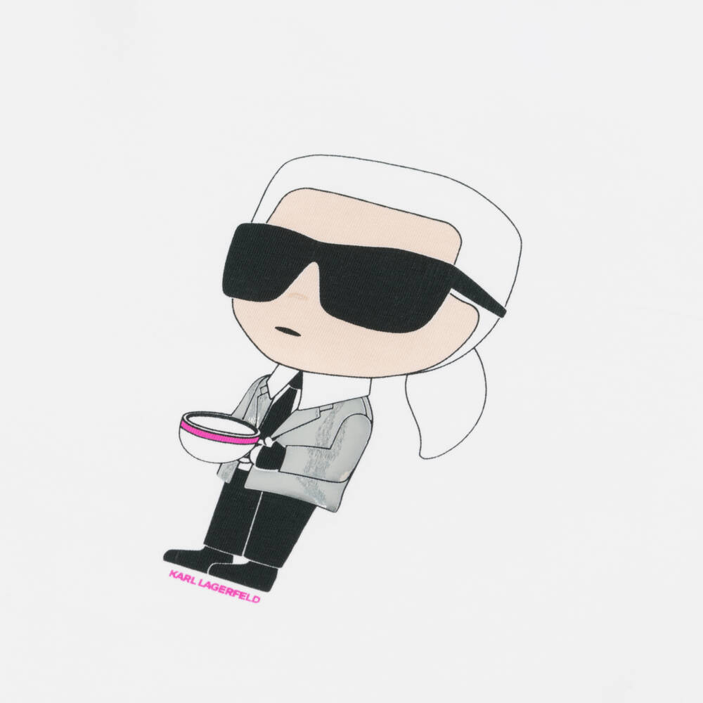 KARL LAGERFELD KIDS-Girls Soft White Logo Tee | Childrensalon Outlet