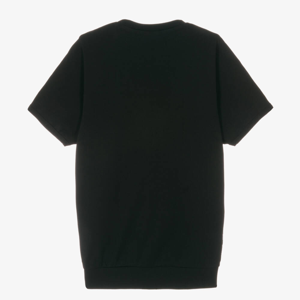KARL LAGERFELD KIDS-Girls Sparkling Black T-Shirt Dress | Childrensalon Outlet