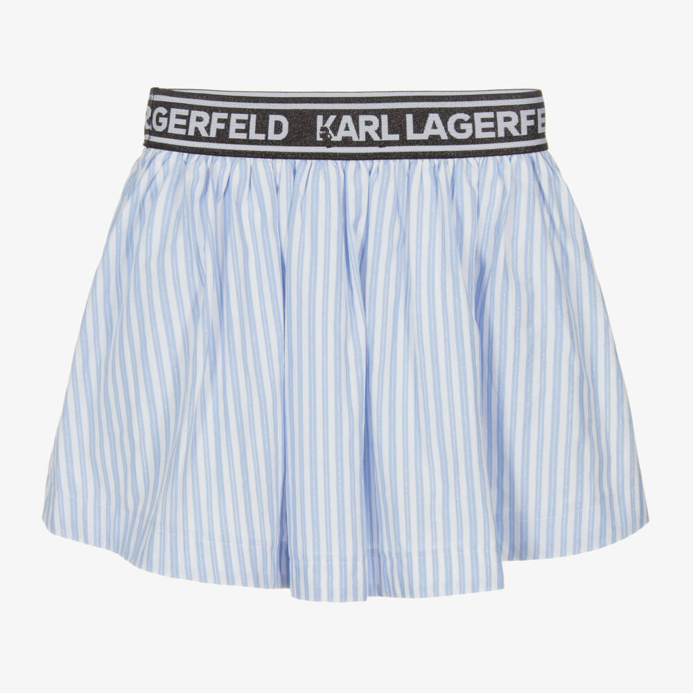 KARL LAGERFELD KIDS-Girls Sparkling Blue & White Skirt | Childrensalon Outlet