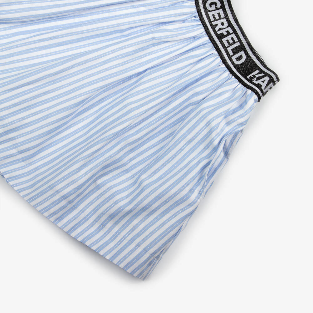 KARL LAGERFELD KIDS-Girls Sparkling Blue & White Skirt | Childrensalon Outlet