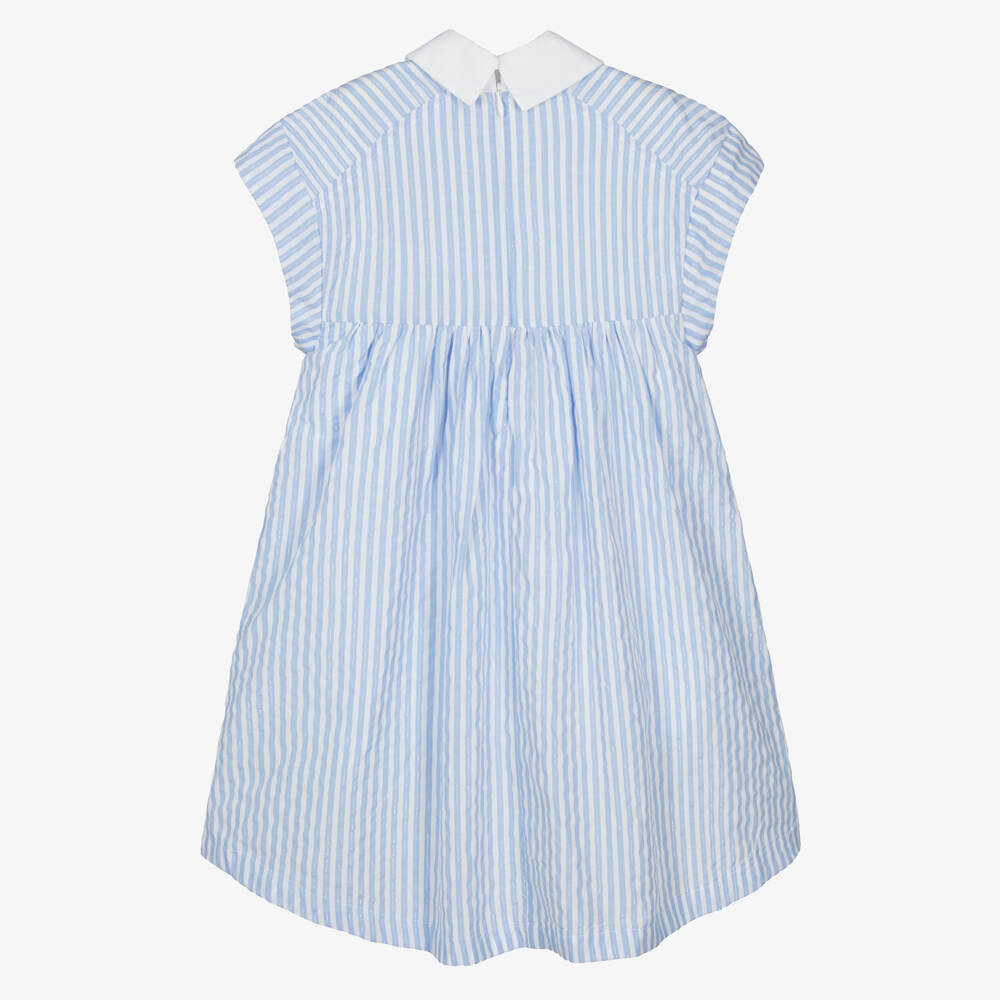 KARL LAGERFELD KIDS-Girls Striped Cotton Poplin Dress | Childrensalon Outlet