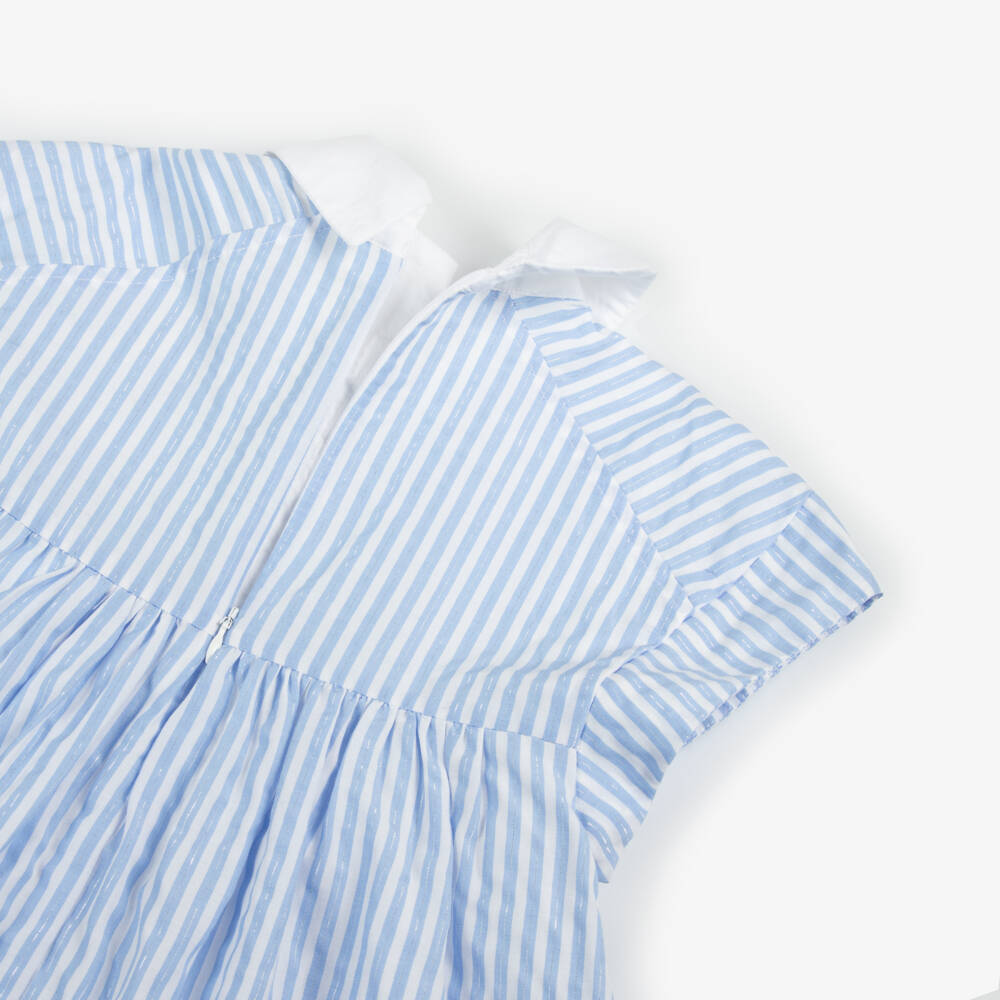 KARL LAGERFELD KIDS-Girls Striped Cotton Poplin Dress | Childrensalon Outlet
