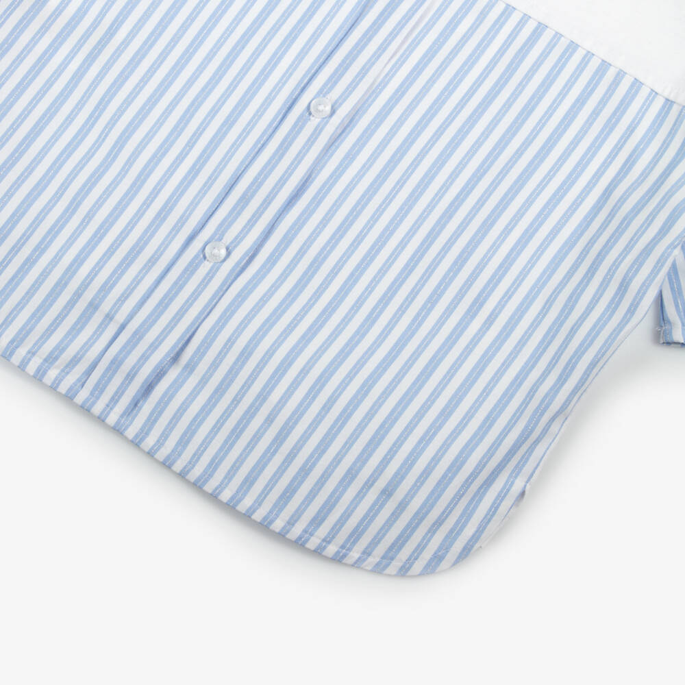 KARL LAGERFELD KIDS-Girls Striped Cotton Short Sleeve Tee | Childrensalon Outlet