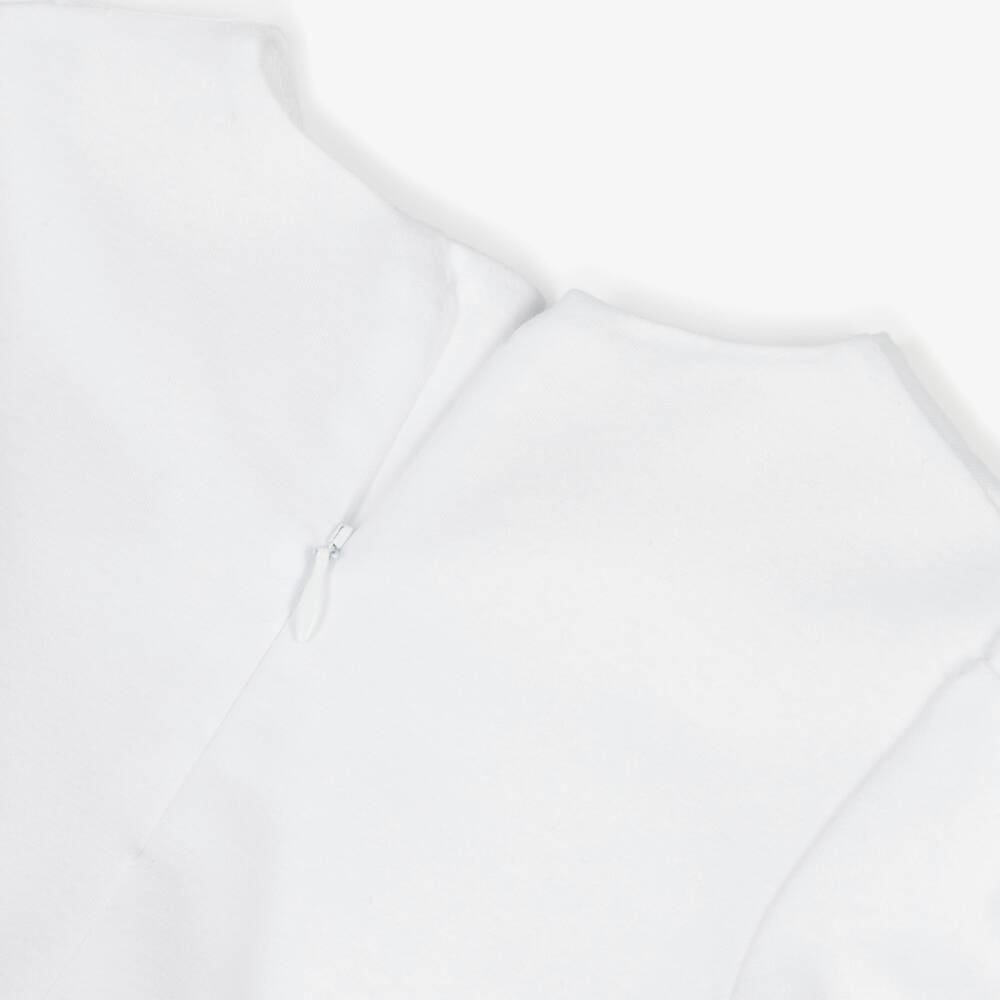 KARL LAGERFELD KIDS-Girls White & Black Cotton Choupette Print Dress | Childrensalon Outlet