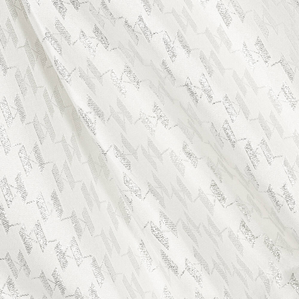 KARL LAGERFELD KIDS-Girls White Cotton & KL Jacquard Dress | Childrensalon Outlet