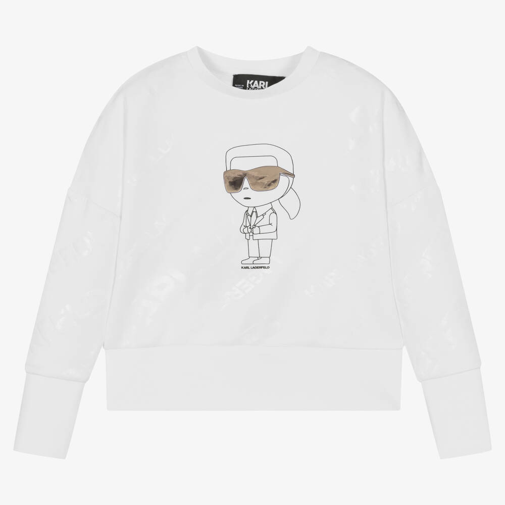 KARL LAGERFELD KIDS - Белый свитшот Karl Ikonik | Childrensalon