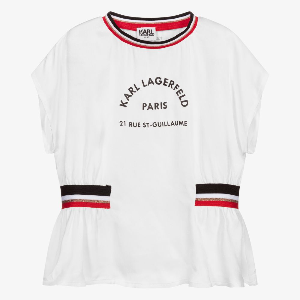 KARL LAGERFELD KIDS - Weiße Bluse für Mädchen | Childrensalon