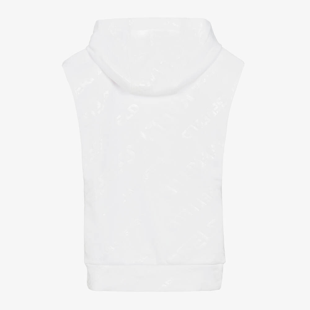 KARL LAGERFELD KIDS-Белое платье с капюшоном для девочек | Childrensalon Outlet