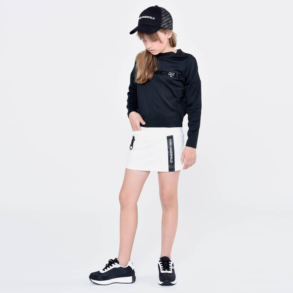 KARL LAGERFELD KIDS-Белая мини-юбка для девочек | Childrensalon Outlet
