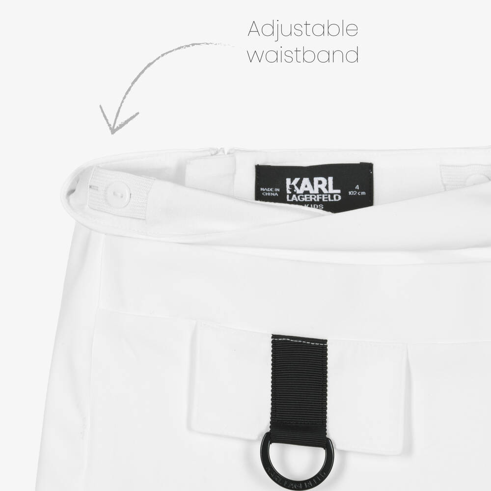 KARL LAGERFELD KIDS-Белая мини-юбка для девочек | Childrensalon Outlet