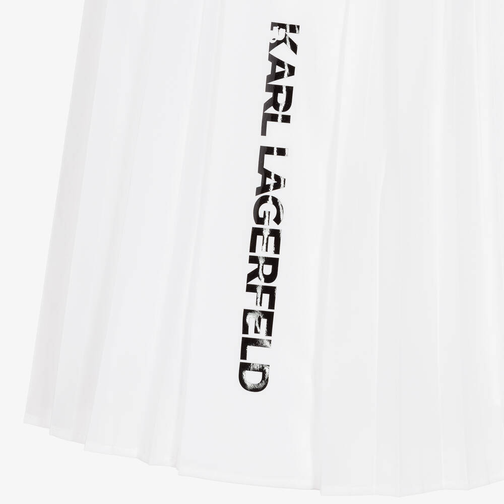 KARL LAGERFELD KIDS-Белое плиссированное платье | Childrensalon Outlet