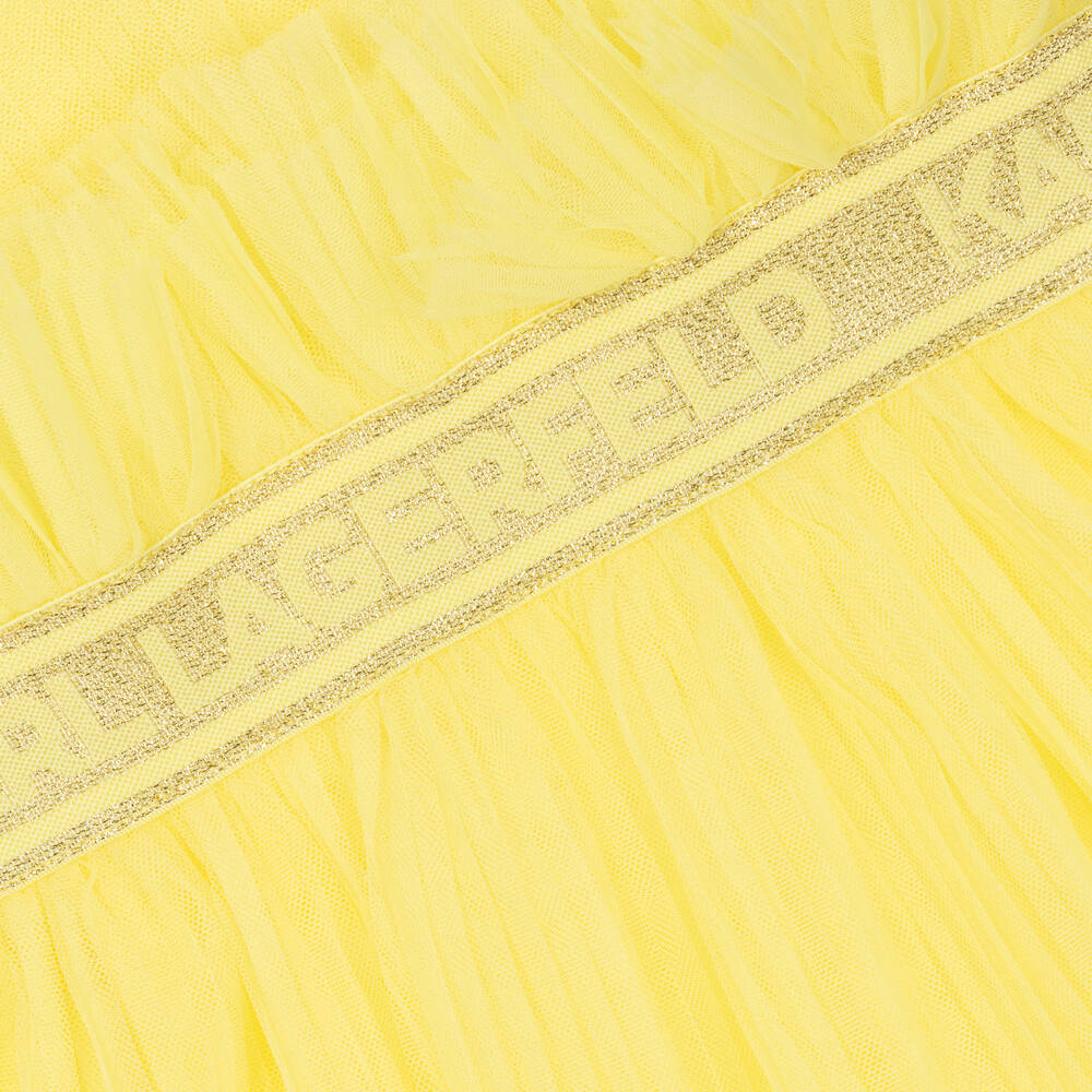 KARL LAGERFELD KIDS-فستان تول بطيات لون أصفر | Childrensalon Outlet