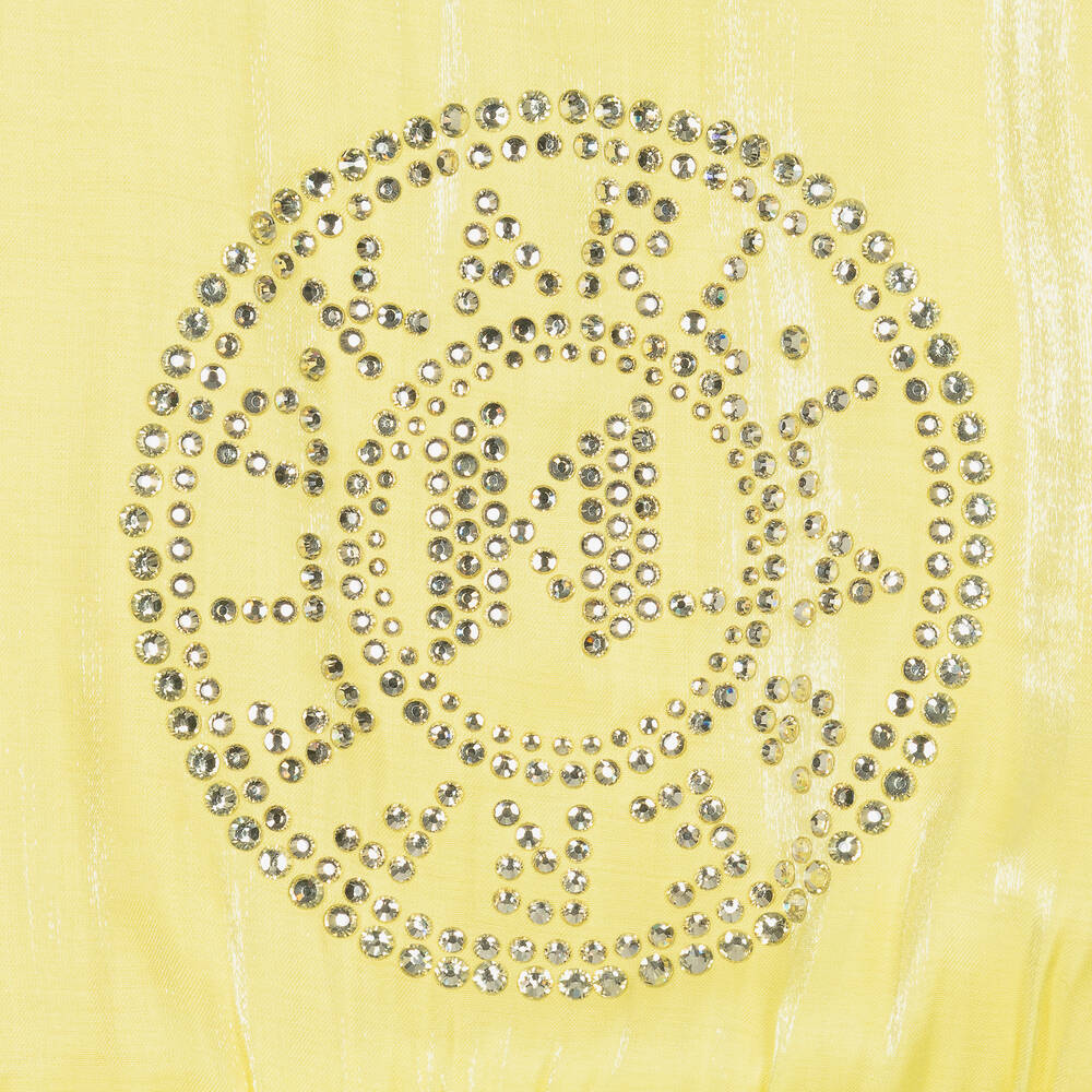 KARL LAGERFELD KIDS-Girls Yellow Rhinestone Bomber Jacket | Childrensalon Outlet