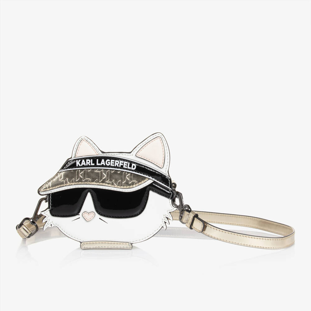 KARL LAGERFELD KIDS-Golden Cat-Themed Girls Satchel | Childrensalon Outlet