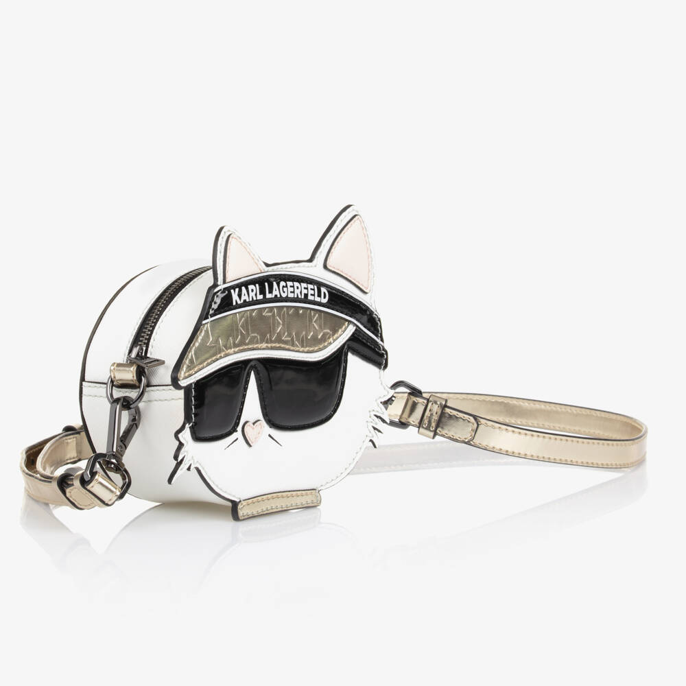 KARL LAGERFELD KIDS-Golden Cat-Themed Girls Satchel | Childrensalon Outlet