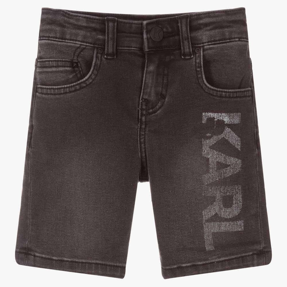 KARL LAGERFELD KIDS - Серые джинсовые шорты | Childrensalon