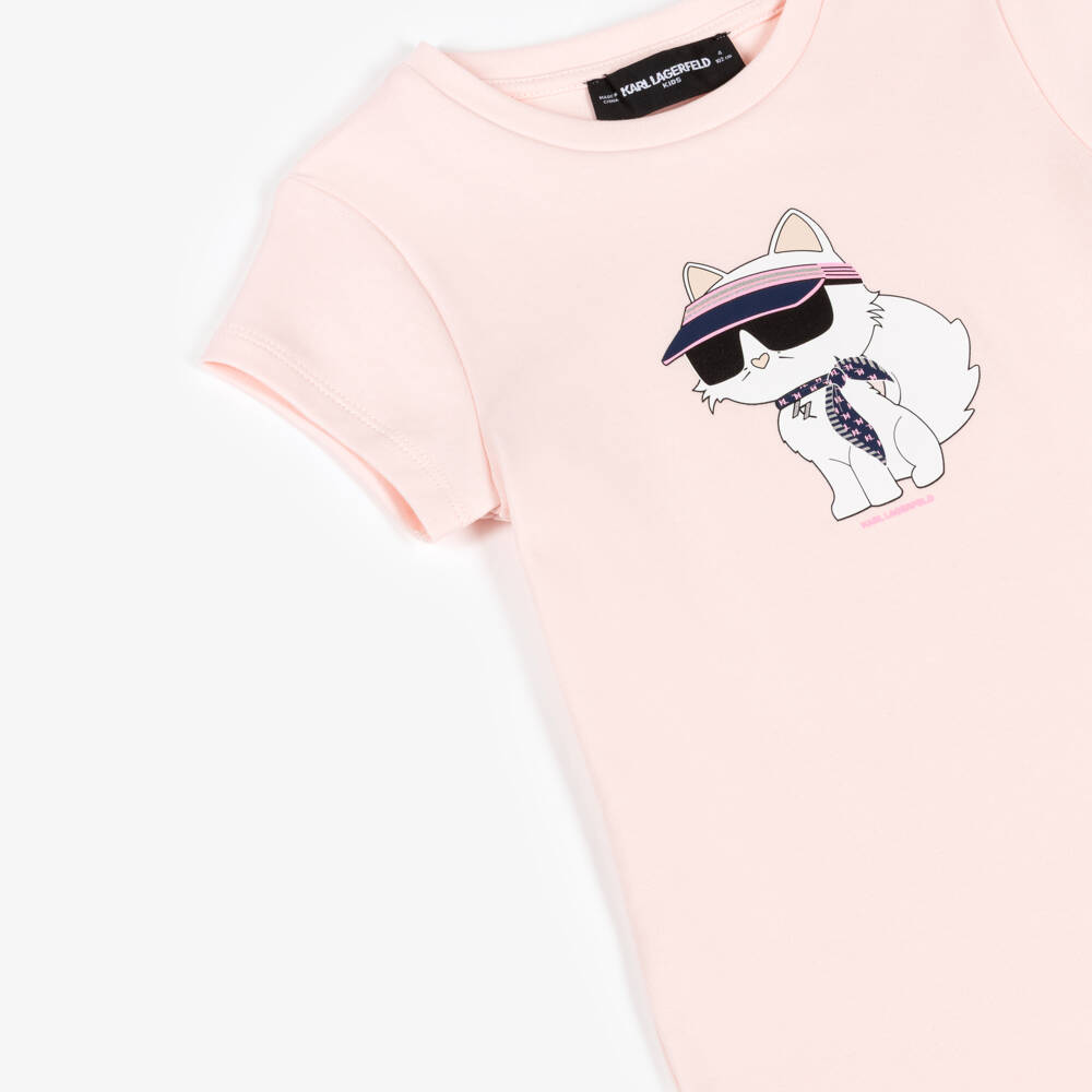 KARL LAGERFELD KIDS-Pink Choupette Ss Dress | Childrensalon Outlet