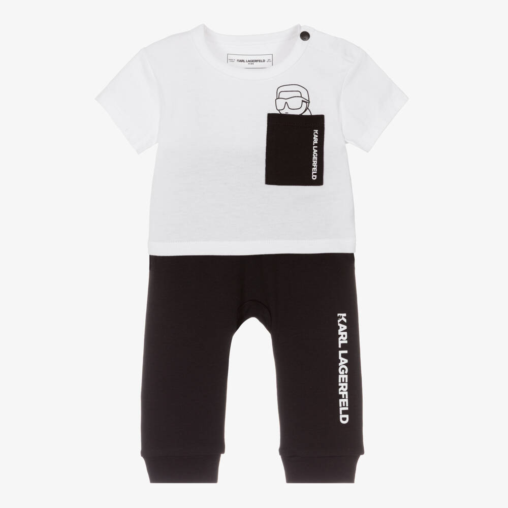 KARL LAGERFELD KIDS-Pocket Tee And Shorts Set | Childrensalon Outlet