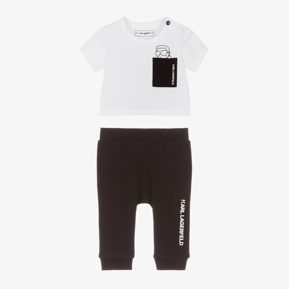 KARL LAGERFELD KIDS-Pocket Tee And Shorts Set | Childrensalon Outlet