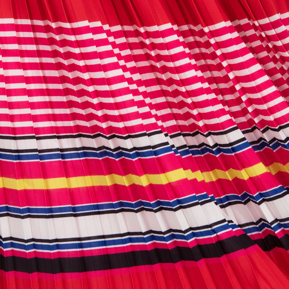 KARL LAGERFELD KIDS-Red Pleated Crêpe Skirt | Childrensalon Outlet