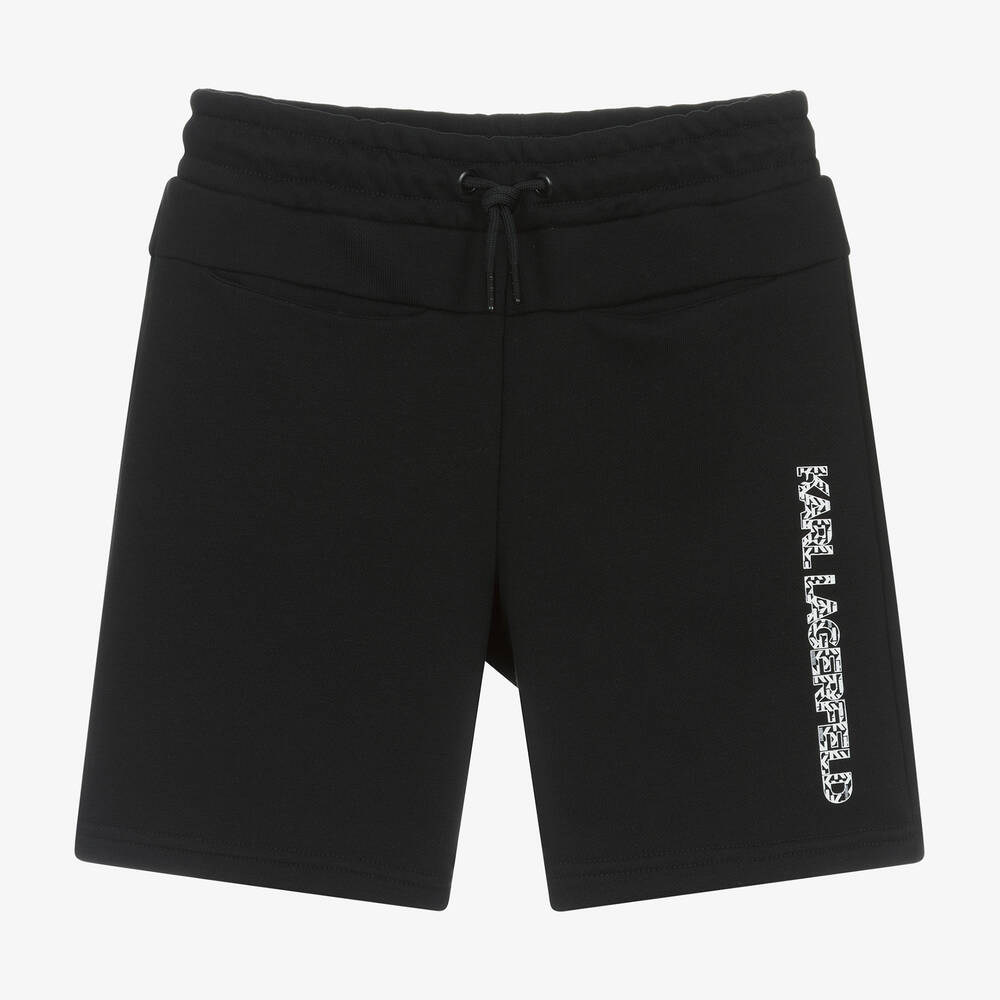 KARL LAGERFELD KIDS-Teen Black Bermuda Shorts | Childrensalon Outlet