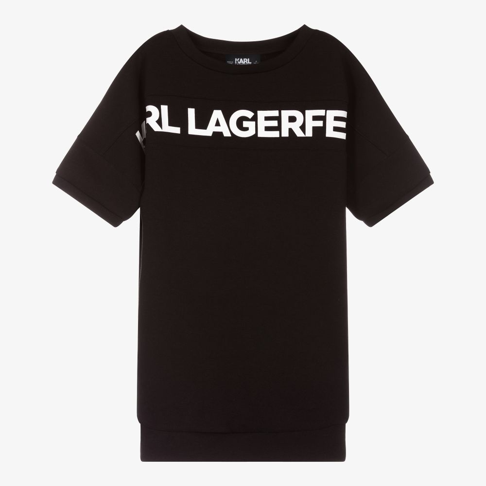 KARL LAGERFELD KIDS-Teen Black Sweatshirt Dress | Childrensalon Outlet