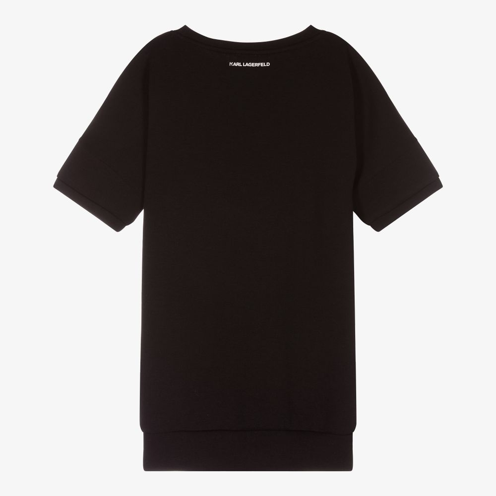 KARL LAGERFELD KIDS-Teen Black Sweatshirt Dress | Childrensalon Outlet