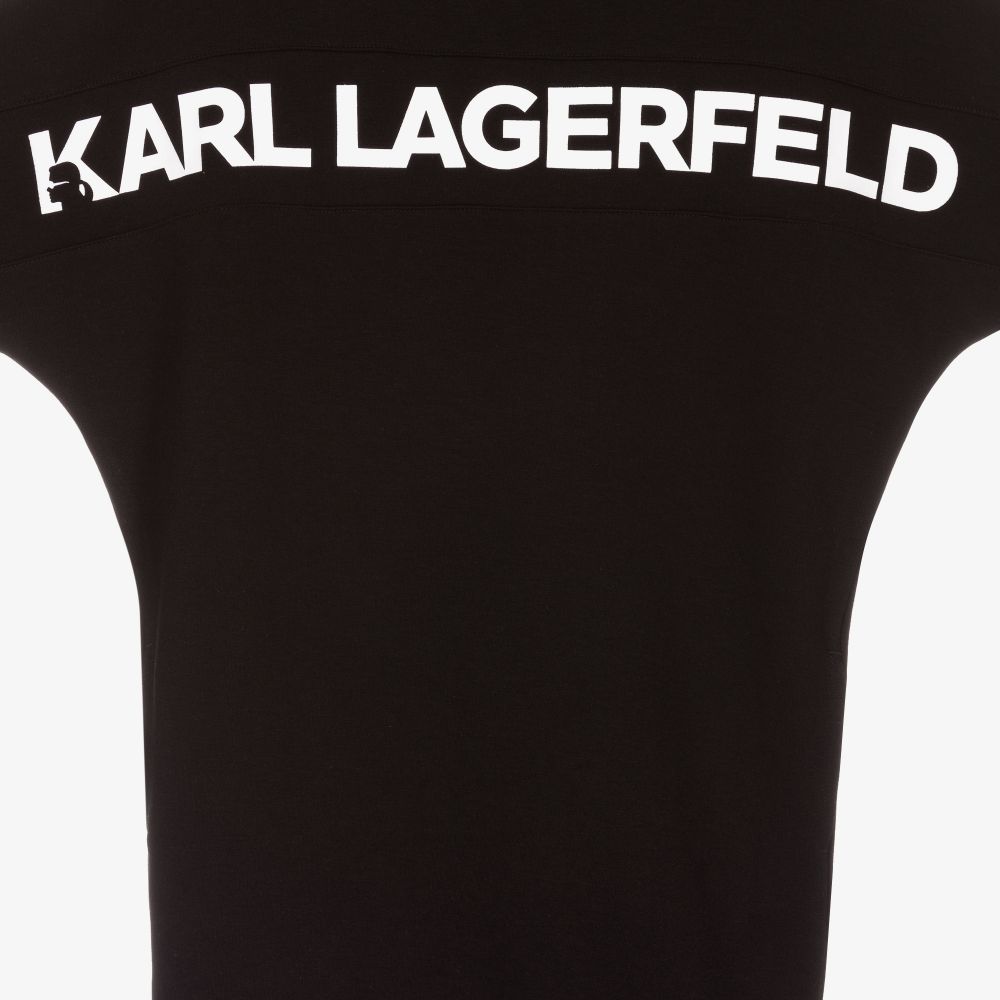 KARL LAGERFELD KIDS-Teen Black Sweatshirt Dress | Childrensalon Outlet