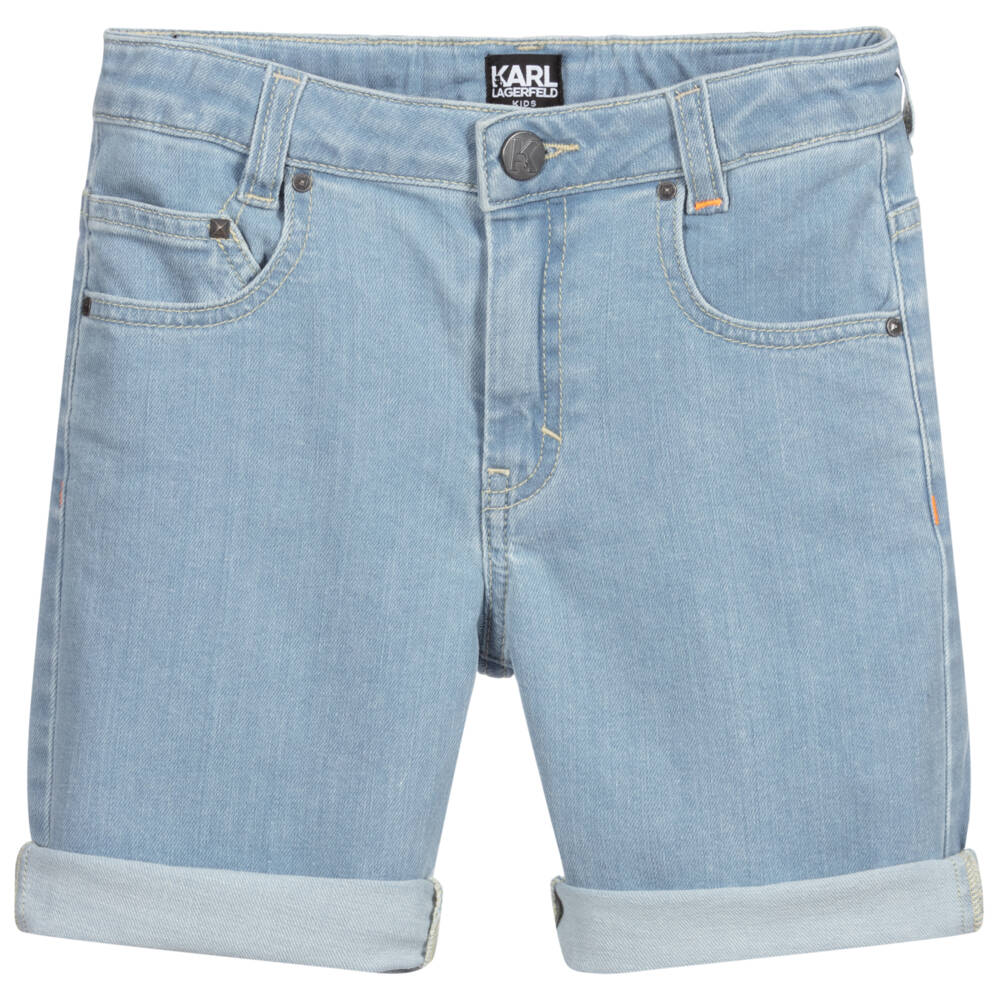 Karl Lagerfeld - Logo Detail Laces Bermuda Shorts - Blue