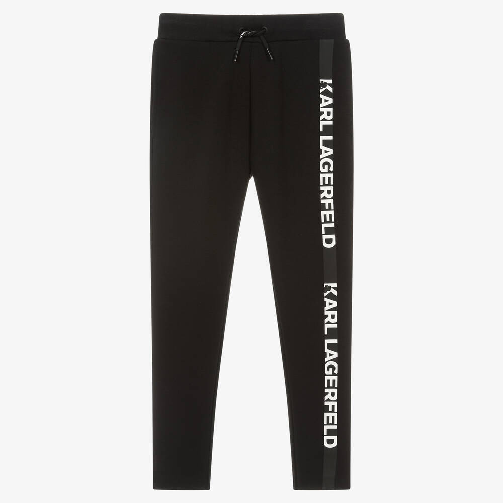 KARL LAGERFELD KIDS - Teen Boys Black Cotton Logo Joggers | Childrensalon