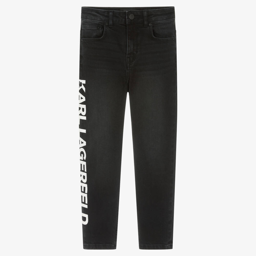 KARL LAGERFELD KIDS - Черные джинсы для мальчиков-подростков                                          | Childrensalon