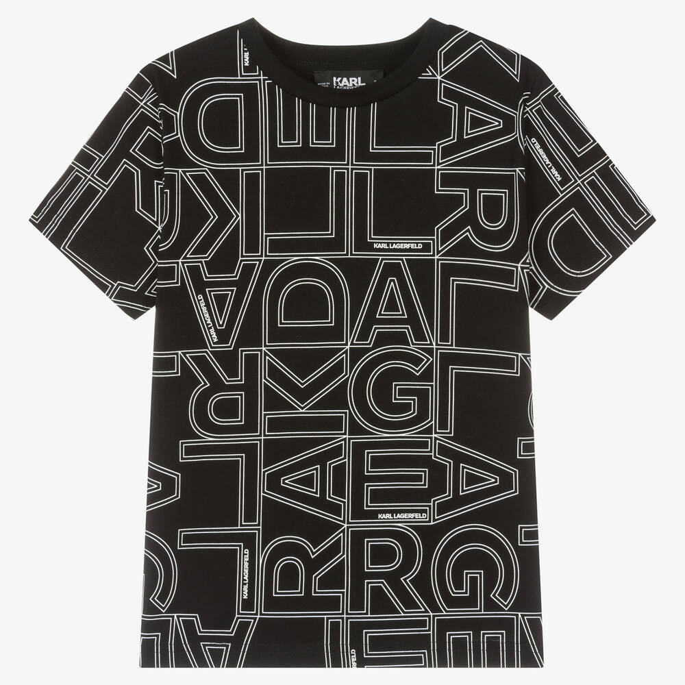 KARL LAGERFELD KIDS - Teen T-Shirt in Schwarz und Weiß | Childrensalon
