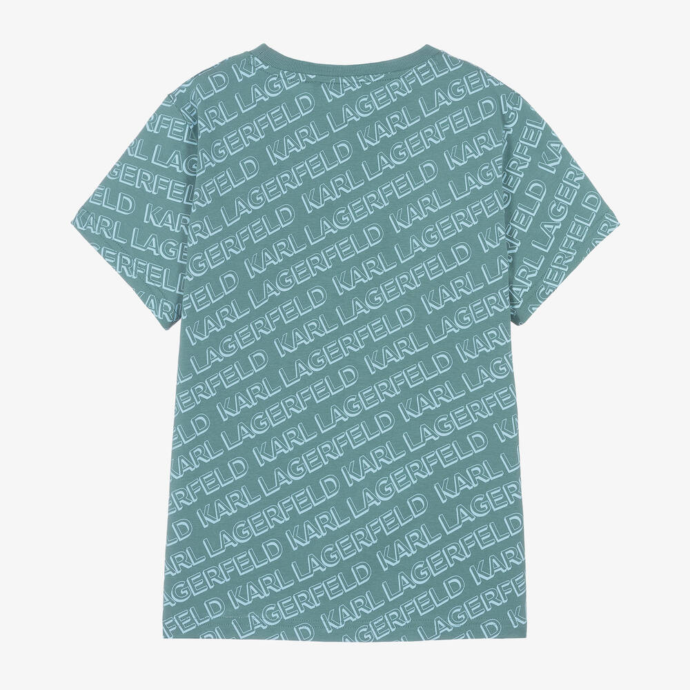 KARL LAGERFELD KIDS-Голубая хлопковая футболка | Childrensalon Outlet