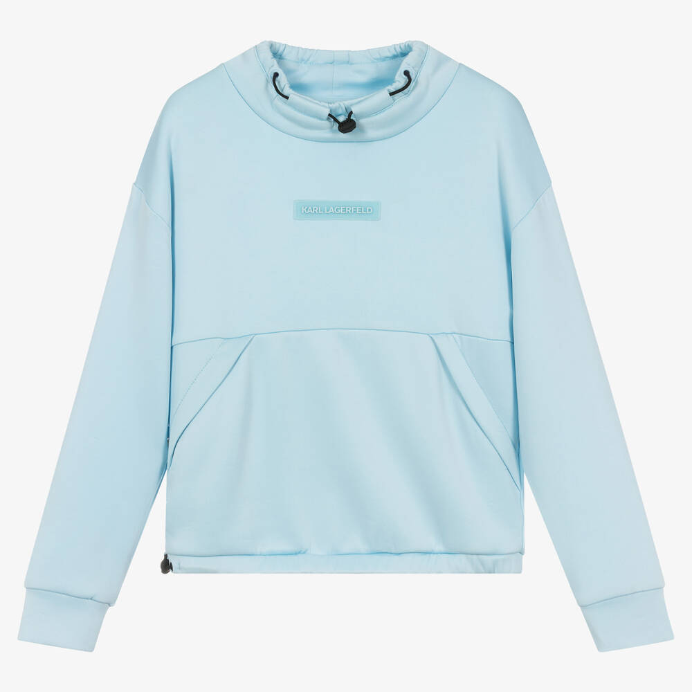 KARL LAGERFELD KIDS - Teen Boys Blue Logo Sweatshirt | Childrensalon