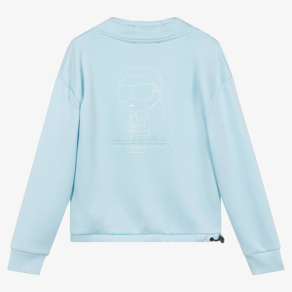 KARL LAGERFELD KIDS-Teen Boys Blue Logo Sweatshirt | Childrensalon Outlet
