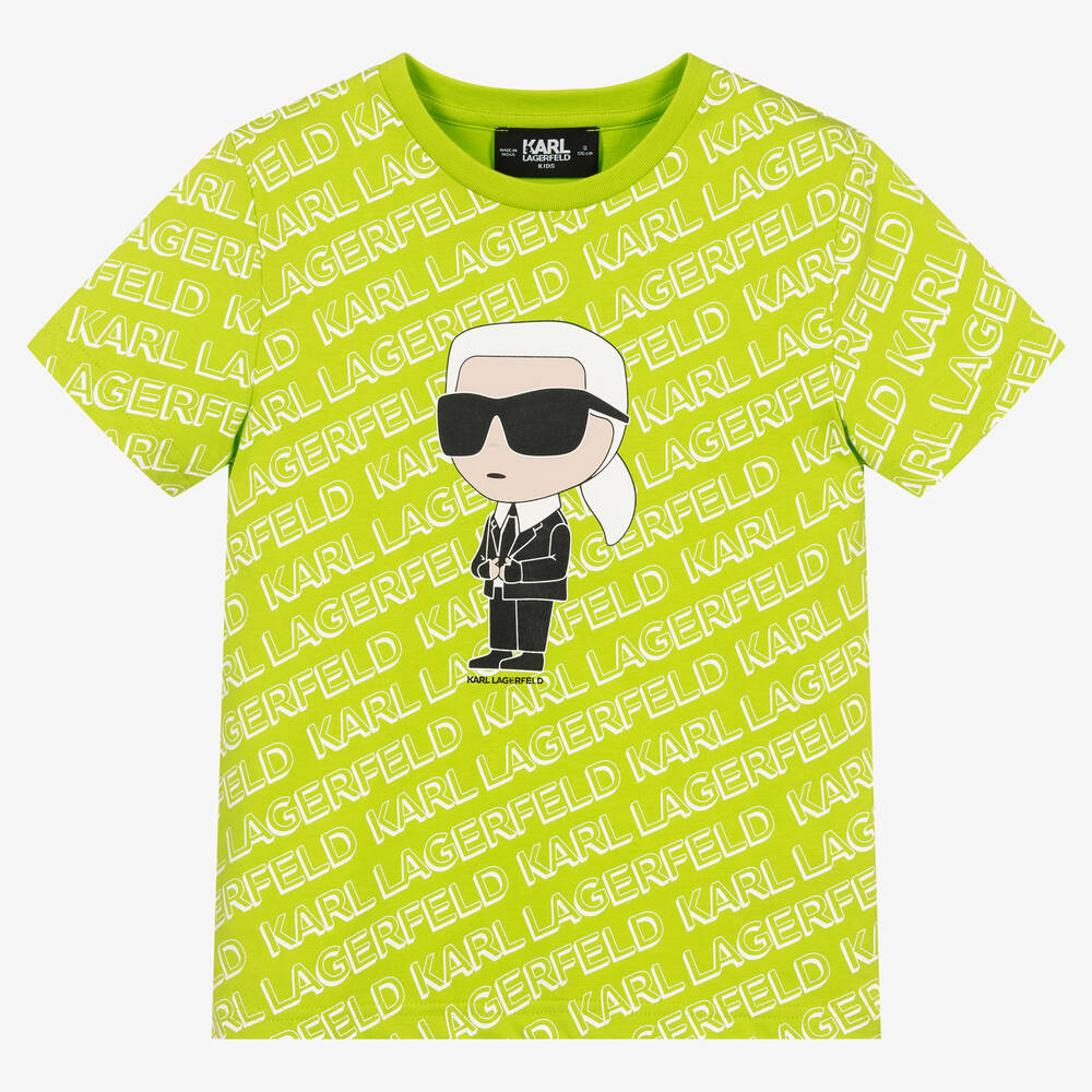 KARL LAGERFELD KIDS - T-shirt vert en coton ado garçon | Childrensalon