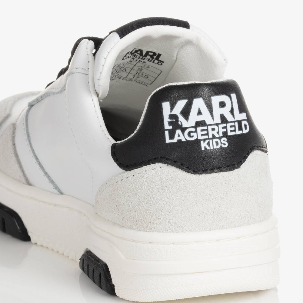 KARL LAGERFELD KIDS-Белые кожаные кроссовки на шнуровке | Childrensalon Outlet