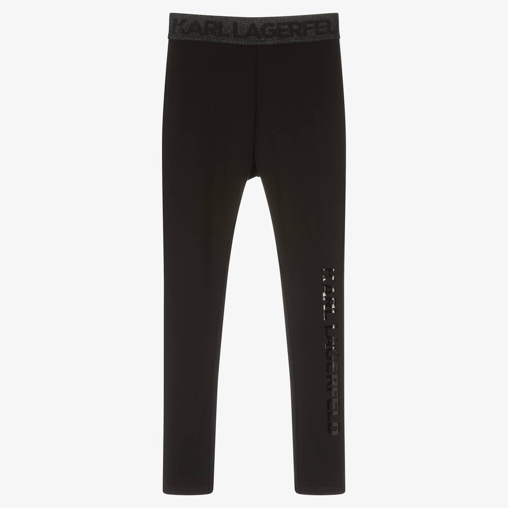 KARL LAGERFELD KIDS-Teen Girls Black Jersey Leggings | Childrensalon Outlet
