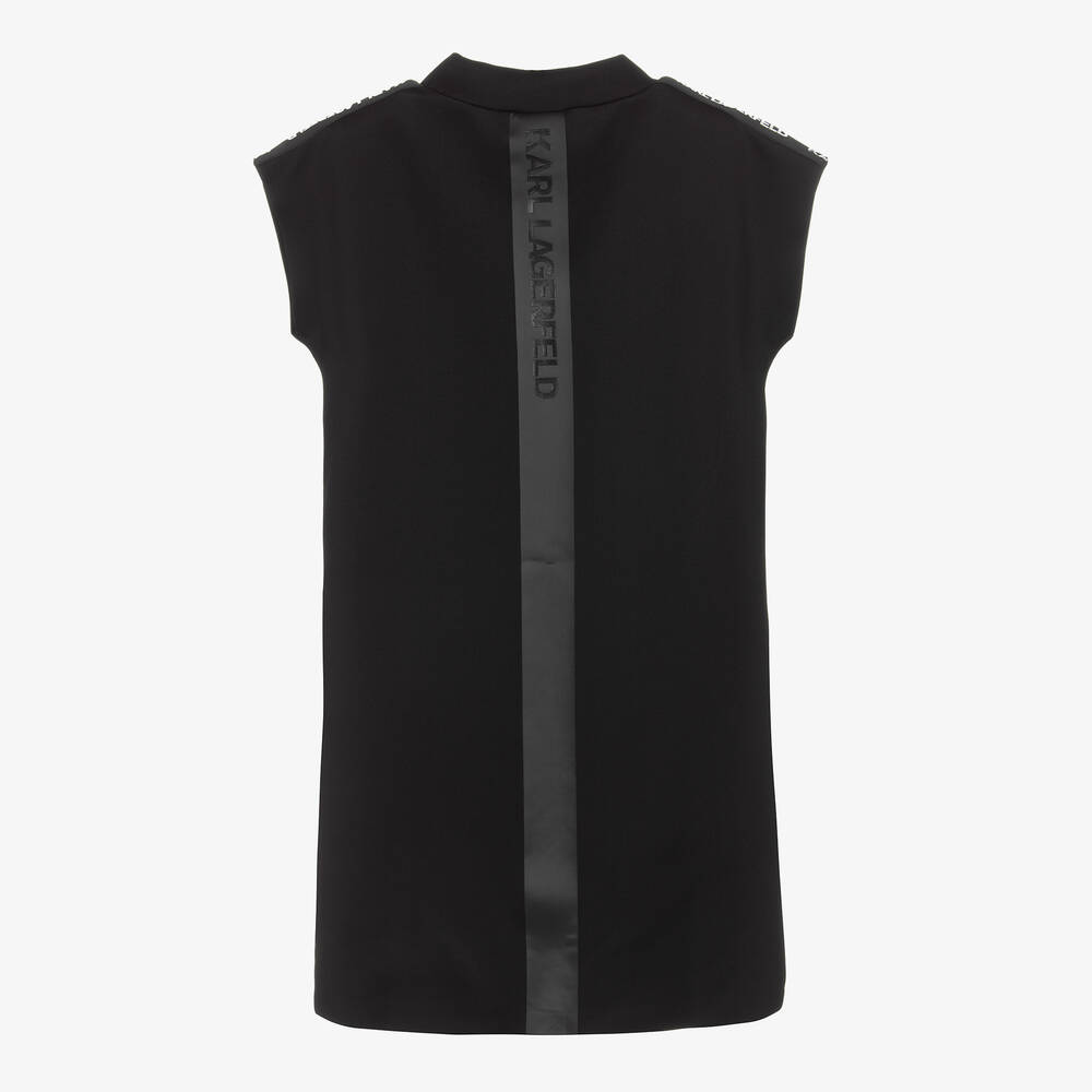 KARL LAGERFELD KIDS-Teen Girls Black Jersey Logo Dress | Childrensalon Outlet