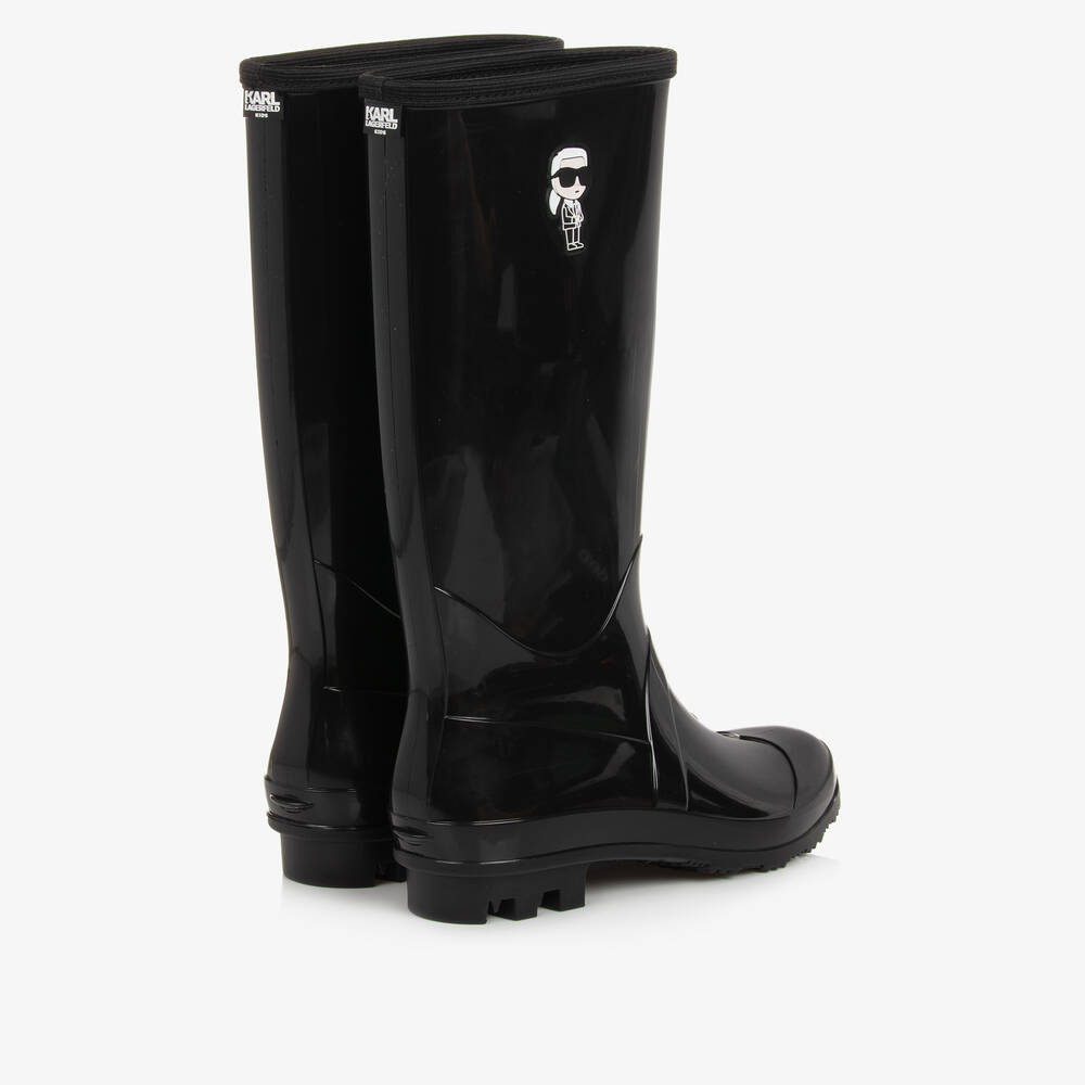 KARL LAGERFELD KIDS-Черные резиновые сапоги Karl Ikonik | Childrensalon Outlet