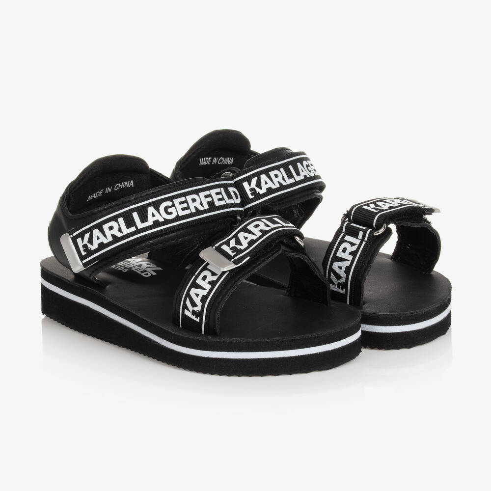 KARL LAGERFELD KIDS Teen Girls Black Karl Logo Sandals