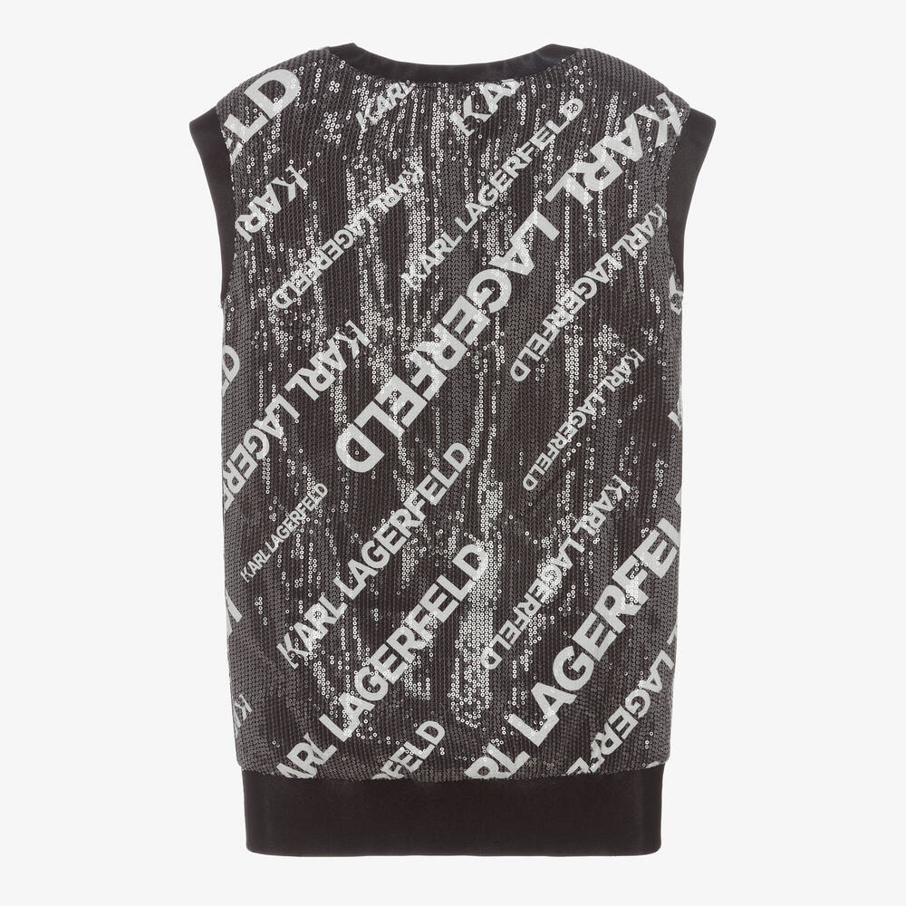 KARL LAGERFELD KIDS-Черное платье со стразами | Childrensalon Outlet