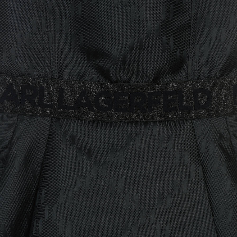 KARL LAGERFELD KIDS-Teen Girls Black Monogram Jacquard Playsuit | Childrensalon Outlet