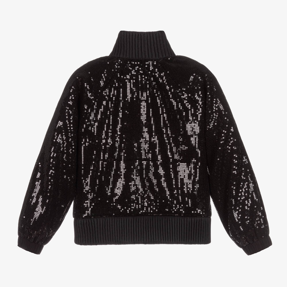 KARL LAGERFELD KIDS-Черная куртка Karl Ikonik с пайетками | Childrensalon Outlet