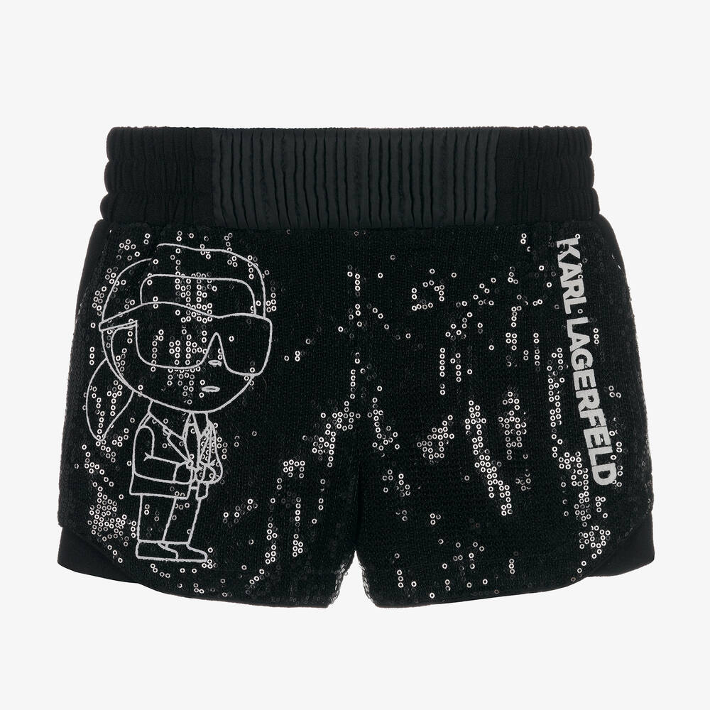 KARL LAGERFELD KIDS - Schwarze Teen Karl Ikonik Shorts | Childrensalon