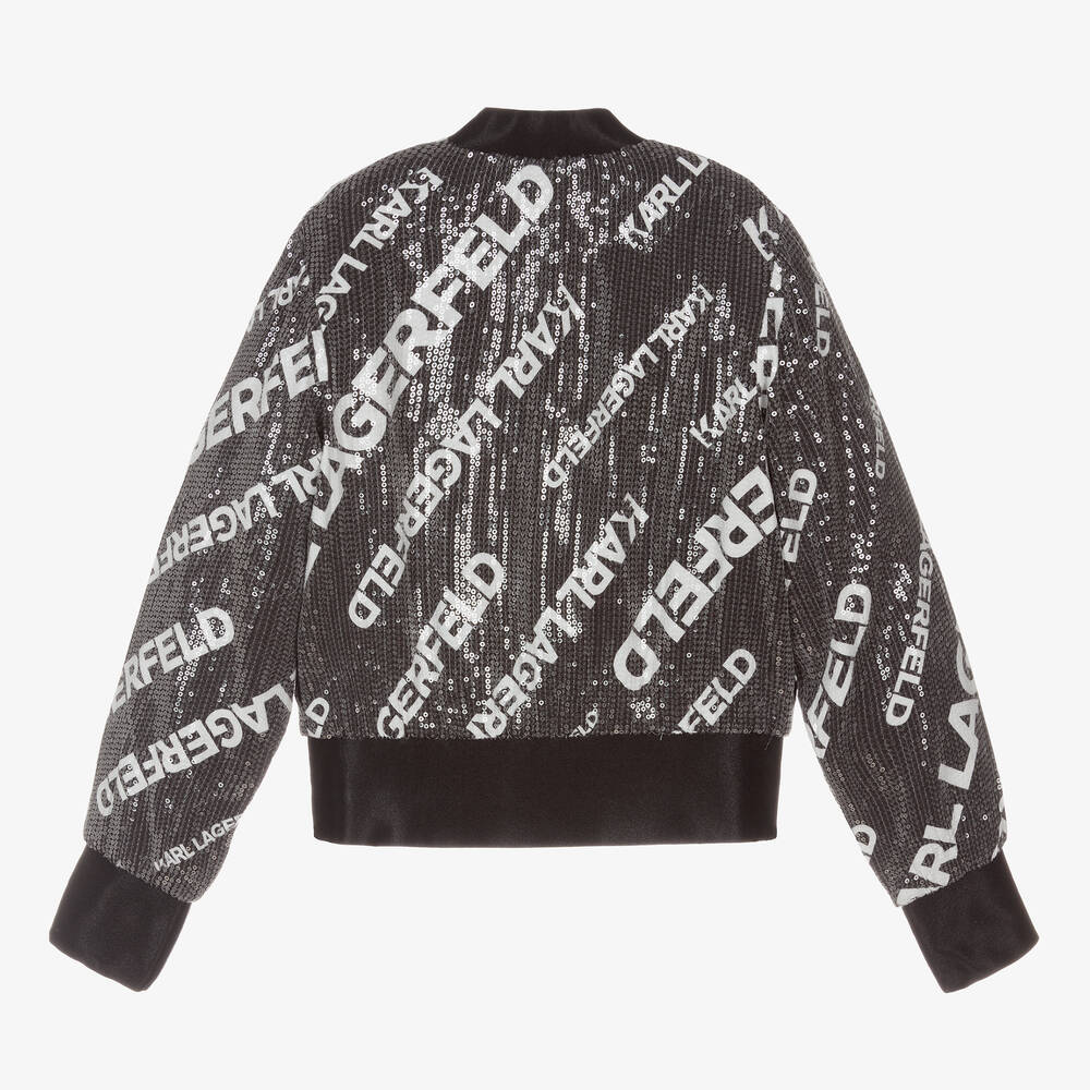KARL LAGERFELD KIDS-Черная куртка с пайетками | Childrensalon Outlet