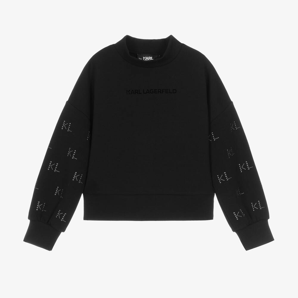 KARL LAGERFELD KIDS - Teen Girls Black Studded Sweatshirt | Childrensalon