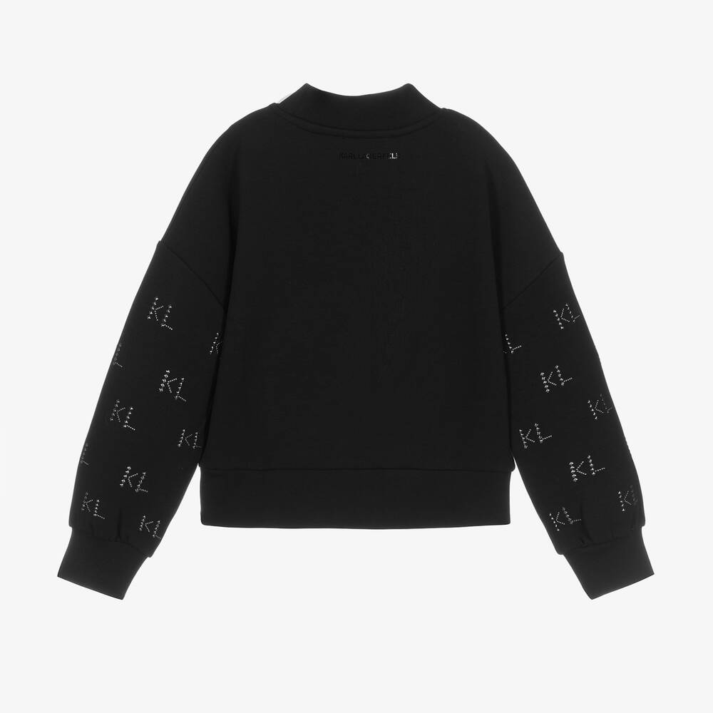 KARL LAGERFELD KIDS-Teen Girls Black Studded Sweatshirt | Childrensalon Outlet