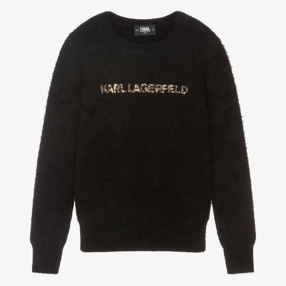KARL LAGERFELD KIDS - Черный свитер для девочек-подростков | Childrensalon