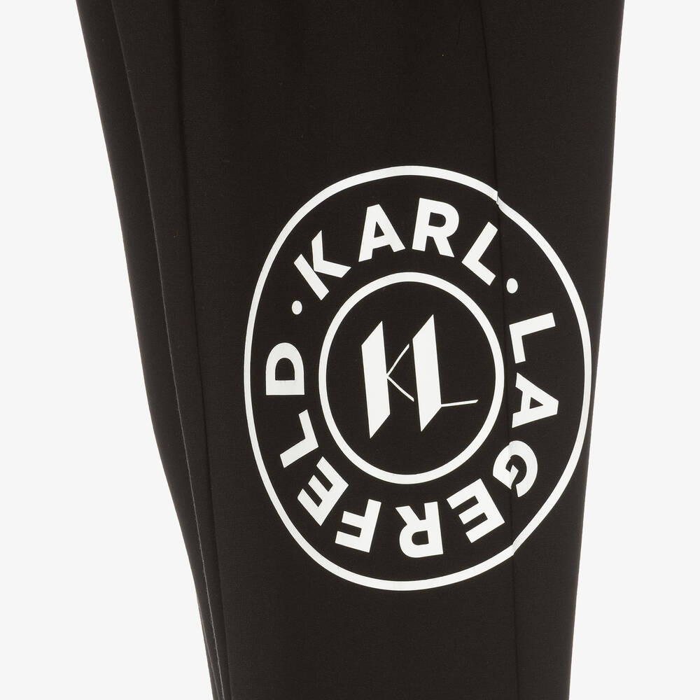 KARL LAGERFELD KIDS-Teen Girls Black Viscose Joggers | Childrensalon Outlet